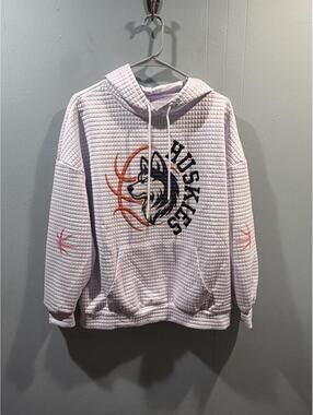 Womens Huskies Hoodie Size XL White